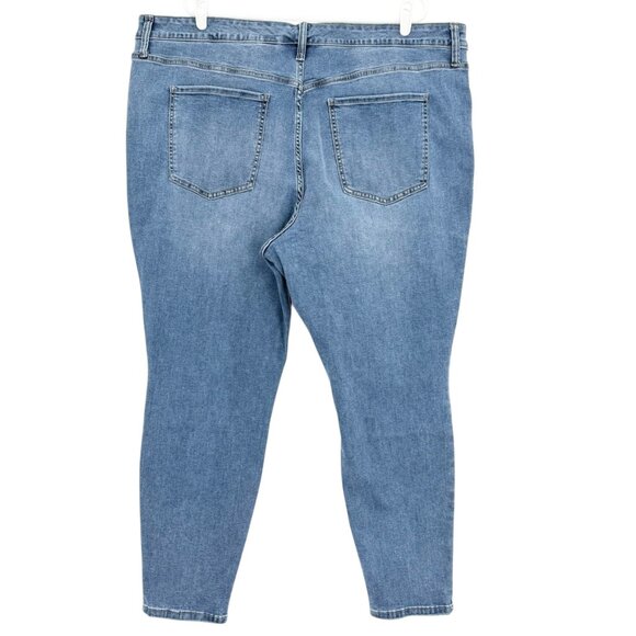 NWT Terra & Sky Women's Core Skinny High Rise Stretch Blue Denim Jeans Plus 26W - Picture 2 of 11